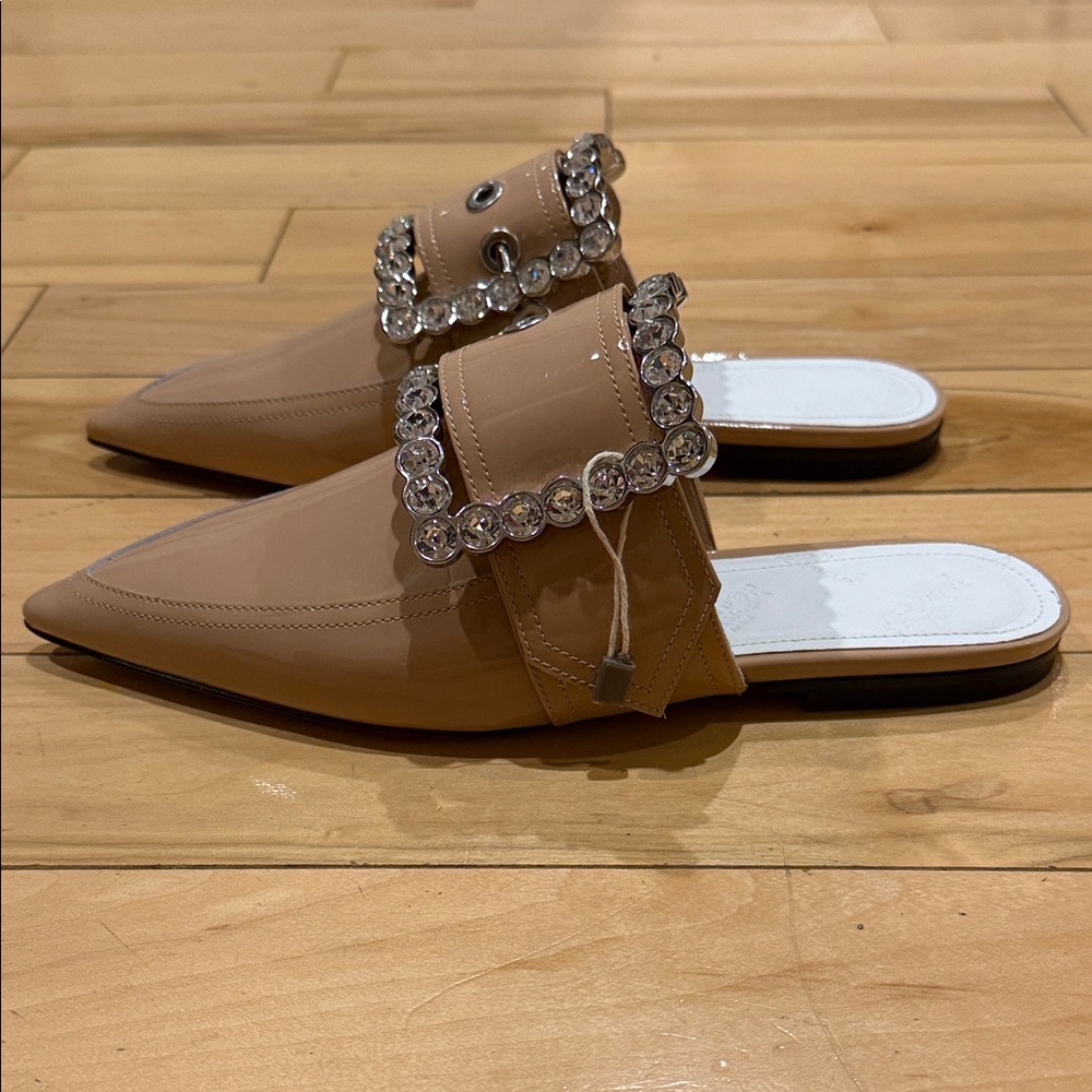 Maison Martin Margiela Beige Crystal-Trimmed Mules - Picture 8 of 13